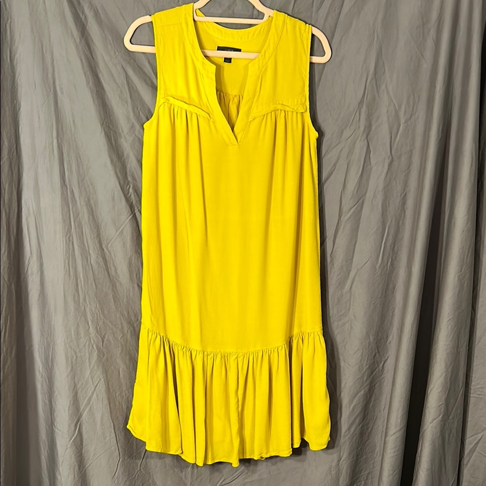 J. Crew Mustard Yellow Sleeveless Drop Waist Dress